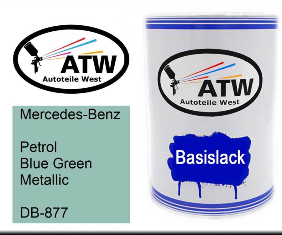 Mercedes-Benz, Petrol Blue Green Metallic, DB-877: 500ml Lackdose, von ATW Autoteile West.